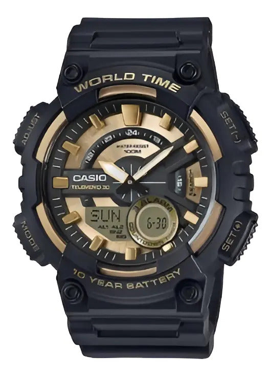 Reloj Casio Silicona 52mm Aeq-110bw-9a - Negro