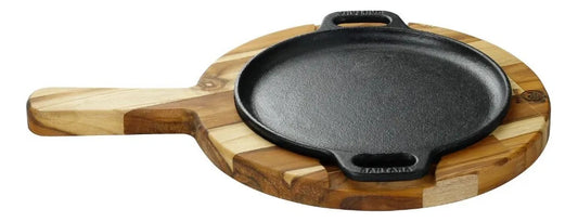Plancha Hierro Redonda Soporte Madera 20cm Santan Negro Madera