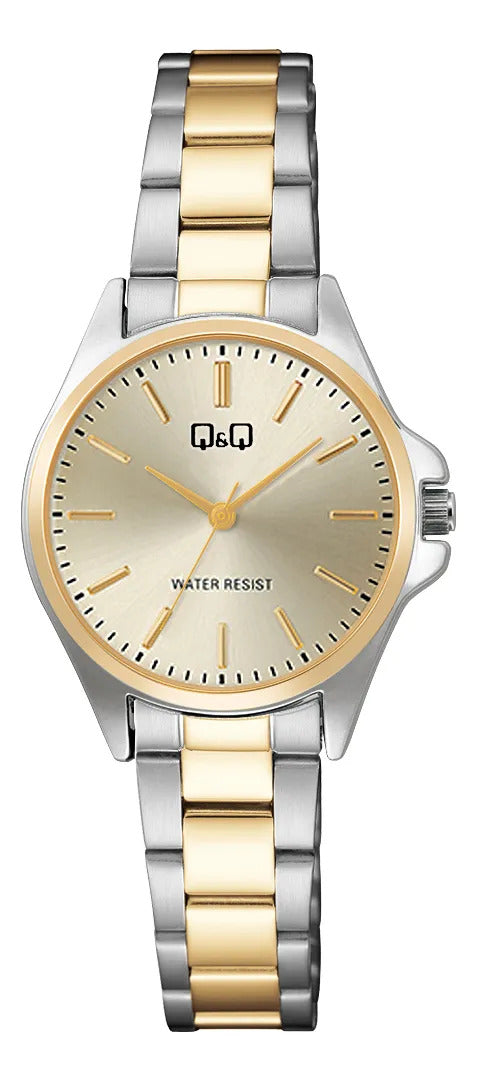 Reloj Q&q Metal Dama 30mm C37a-008py - Plateado