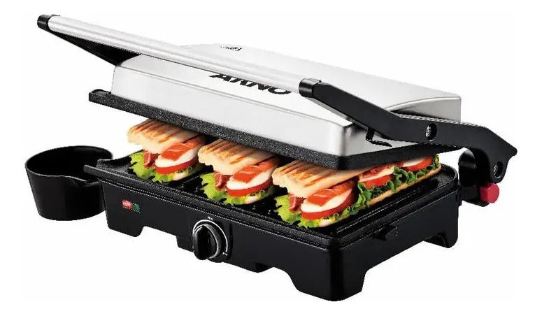 Sandwichera Arno Dual Acero Inoxidable 1100w - Gris