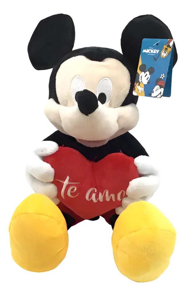 Peluche Mickey Mouse Con Corazón 30cm - Negro