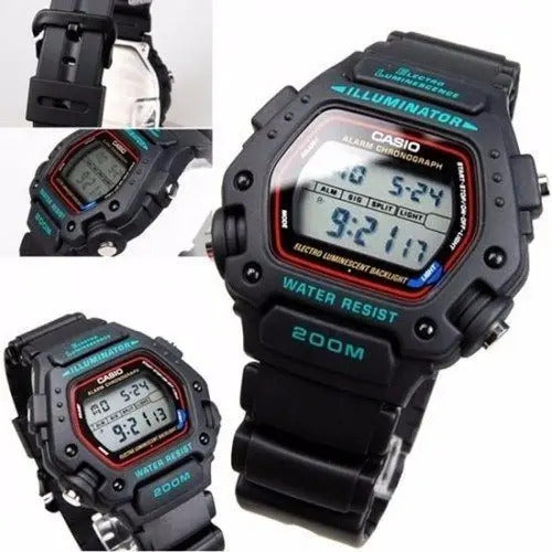 Reloj Digital Casio Crono Alarm/tmr Ill Dw-290-1v Negro Negro Gris
