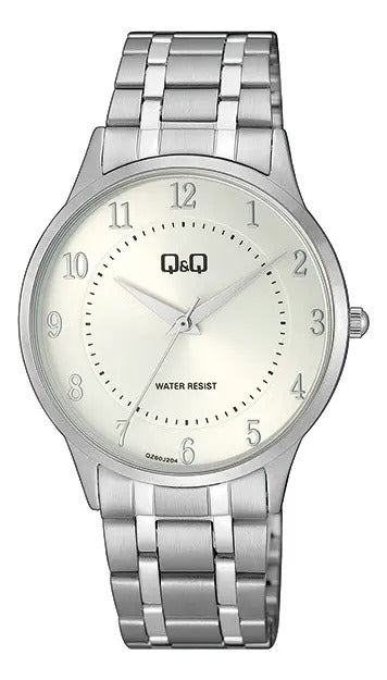 Reloj Q&q Metal Hombre 39mm Qz60j204y - Plateado