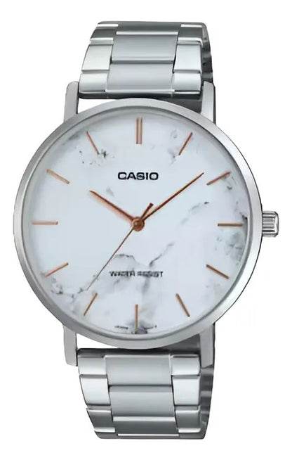 Reloj Casio Hombre Metal 40mm Mtp-vt01dm7a - Plateado