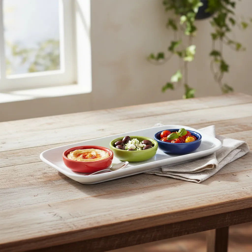 Plato Rectangular Blanco 21×30 Cms. K-260