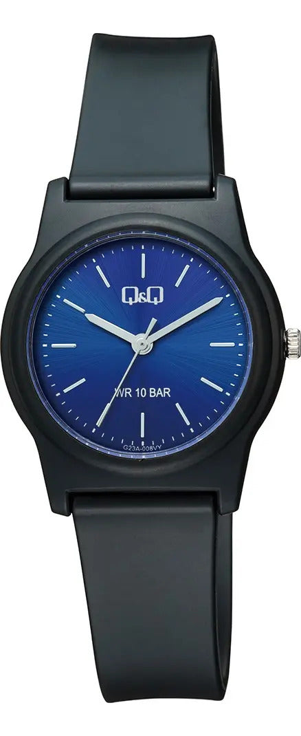 Reloj Q&q Silicona Dama 31mm G23a-008vy - Negro