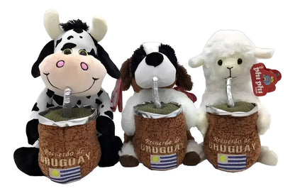 Peluche Animales Con Mate 25cm - Vaca