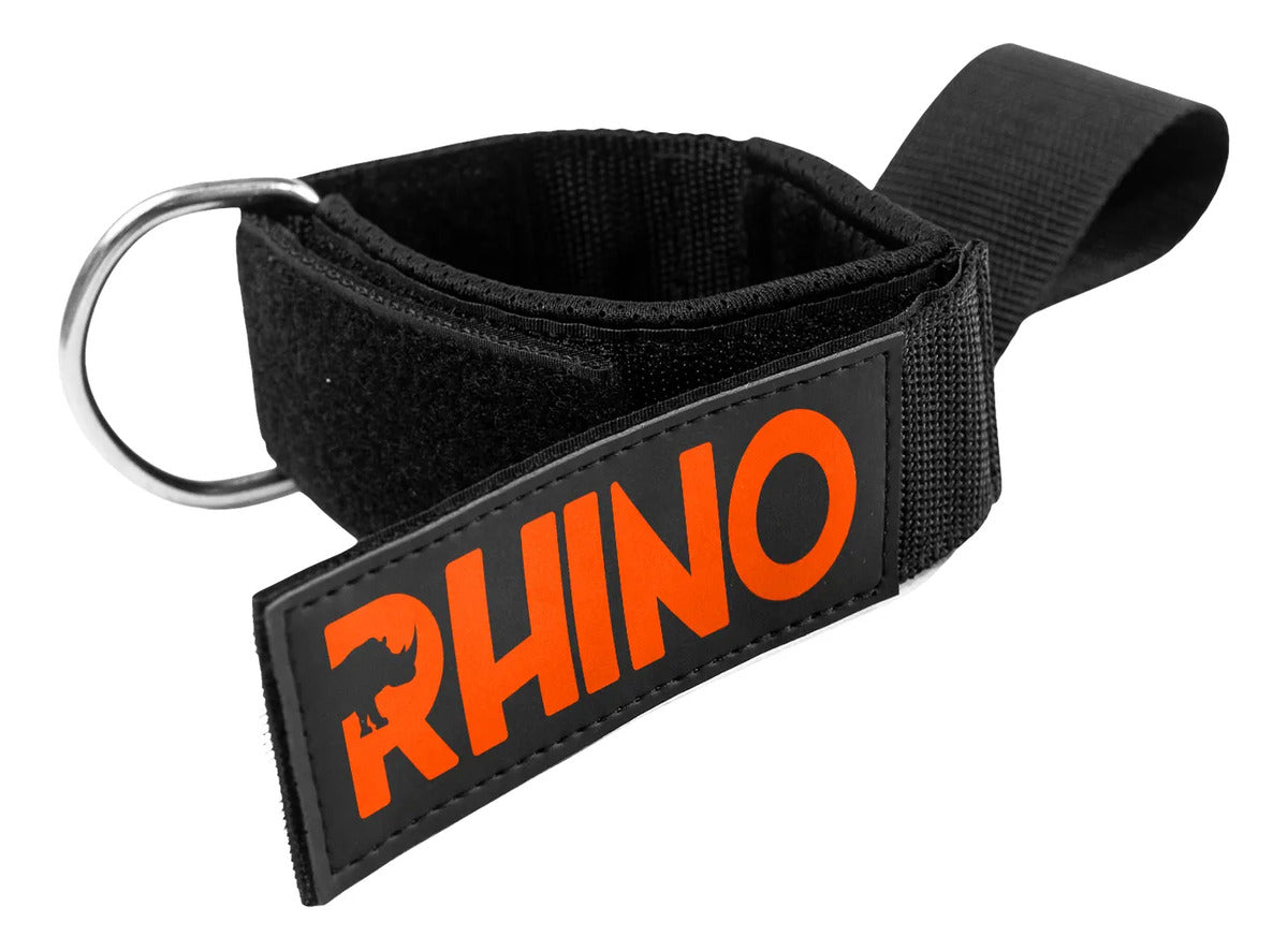 Tobillera Para Polea Máquina Agarre Pie Rhino - Negro