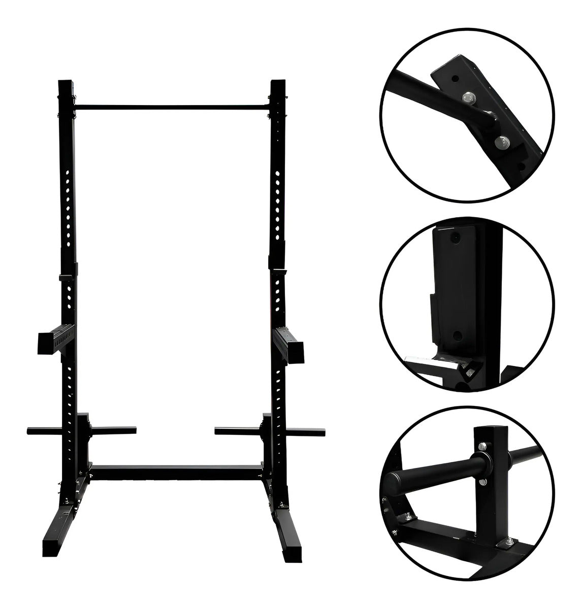 Rack Jaula Soporte Sentadillas Ajustable Rhino - Negro