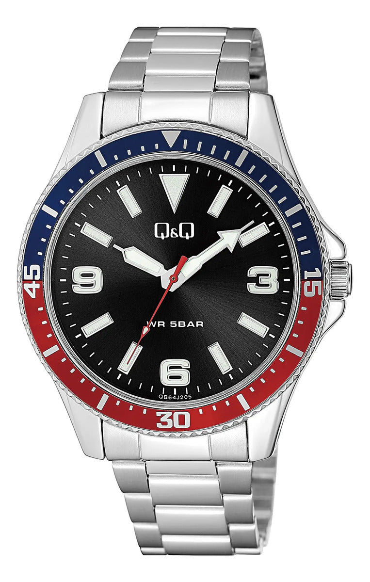 Reloj Q&q Metal Hombre 43mm Qb64j205y