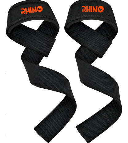 Agarre Para Barra Gym Levantamiento Straps Rhino - Negro