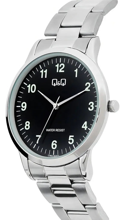 Reloj Q&q Metal Hombre 40mm C08a-002py - Plateado Negro