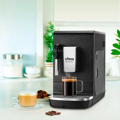 Cafetera Espresso Automática Ufesa Sensazione - Negro
