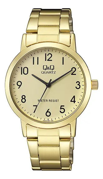 Reloj Q&q Metal Hombre 39mm Qa38j003y - Dorado