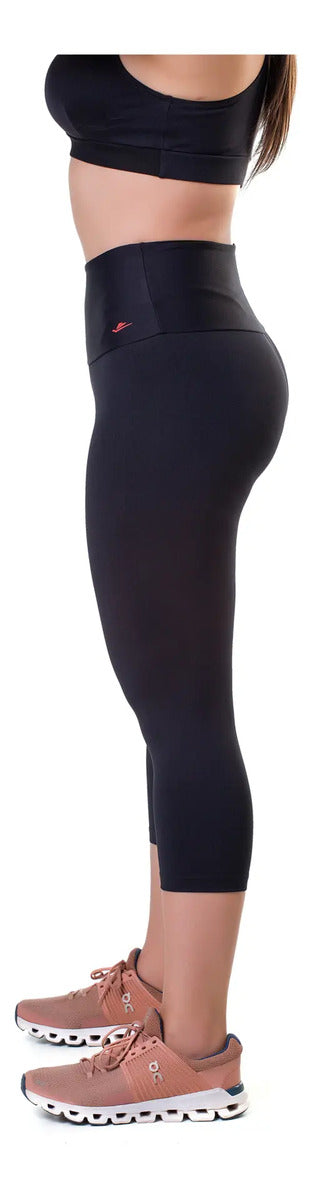 Calza 3/4 Dama Entrenamiento Fitness Elite - Negro 3xl