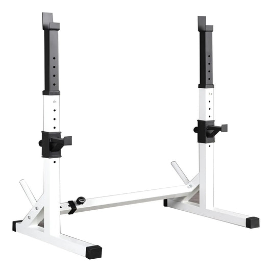 Soporte Barra Regulable Sentadillas Y Pecho Rhino Blanco