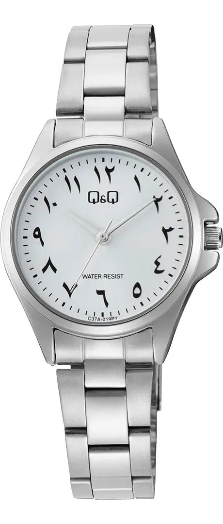 Reloj Q&q Metal Dama 30mm C37a-019py - Plateado