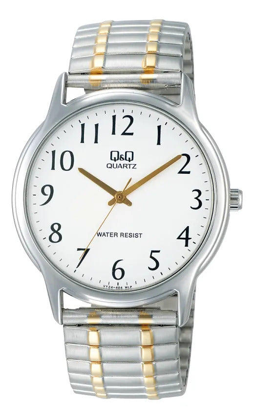 Reloj Q&q Metal Hombre 38mm Vy24j404y - Plateado