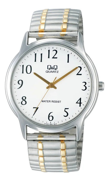Reloj Q&q Metal Hombre 38mm Vy24j404y - Plateado