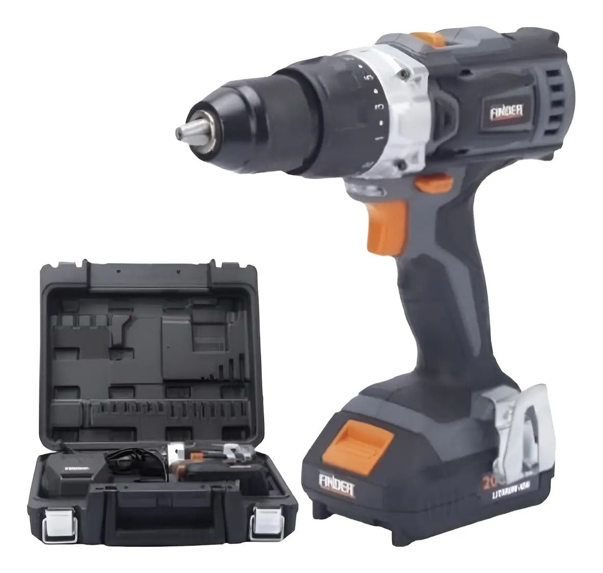 Atornillador Inalámbrico A Batería Finder 20v Litio Gris 50 60hz