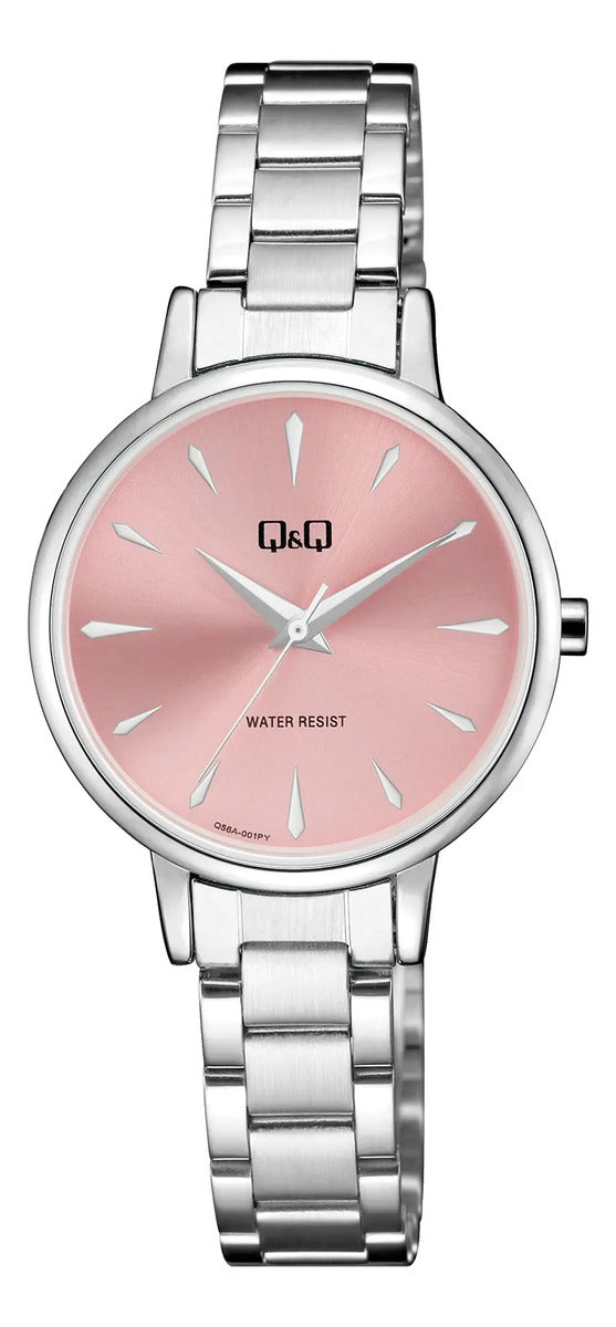 Reloj Q&q Metal Dama 32mm Q56a-001py - Plateado
