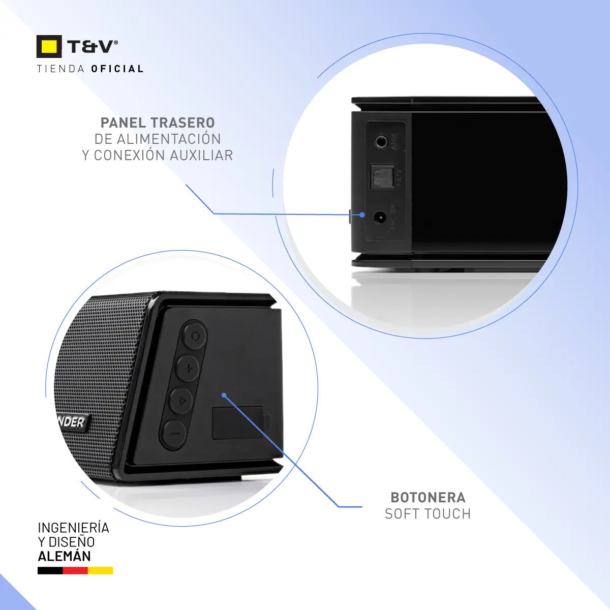 Barra De Sonido Home Theater Thonet & Vander Balken Negro 90hz 20 Khz