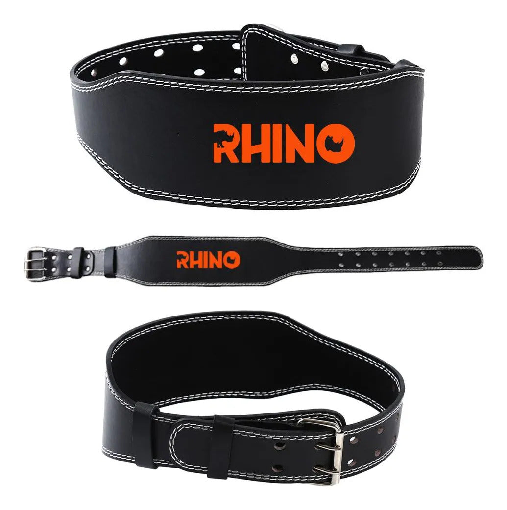 Cinturón Levantamiento Y Fuerza Profesional Rhino - Negro Talle L