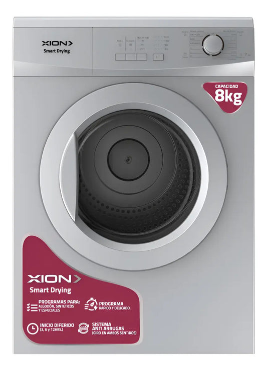Secarropa Xion 8 Kg Xi-sec80x - Plateado