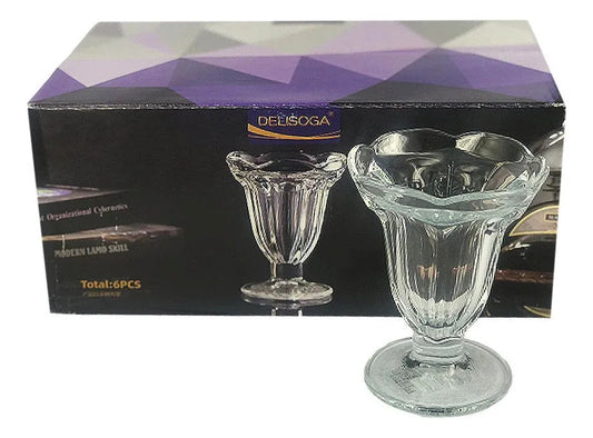 Set De 6 Copas De Vidrio Para Helado. 9.5 X 10 Cm