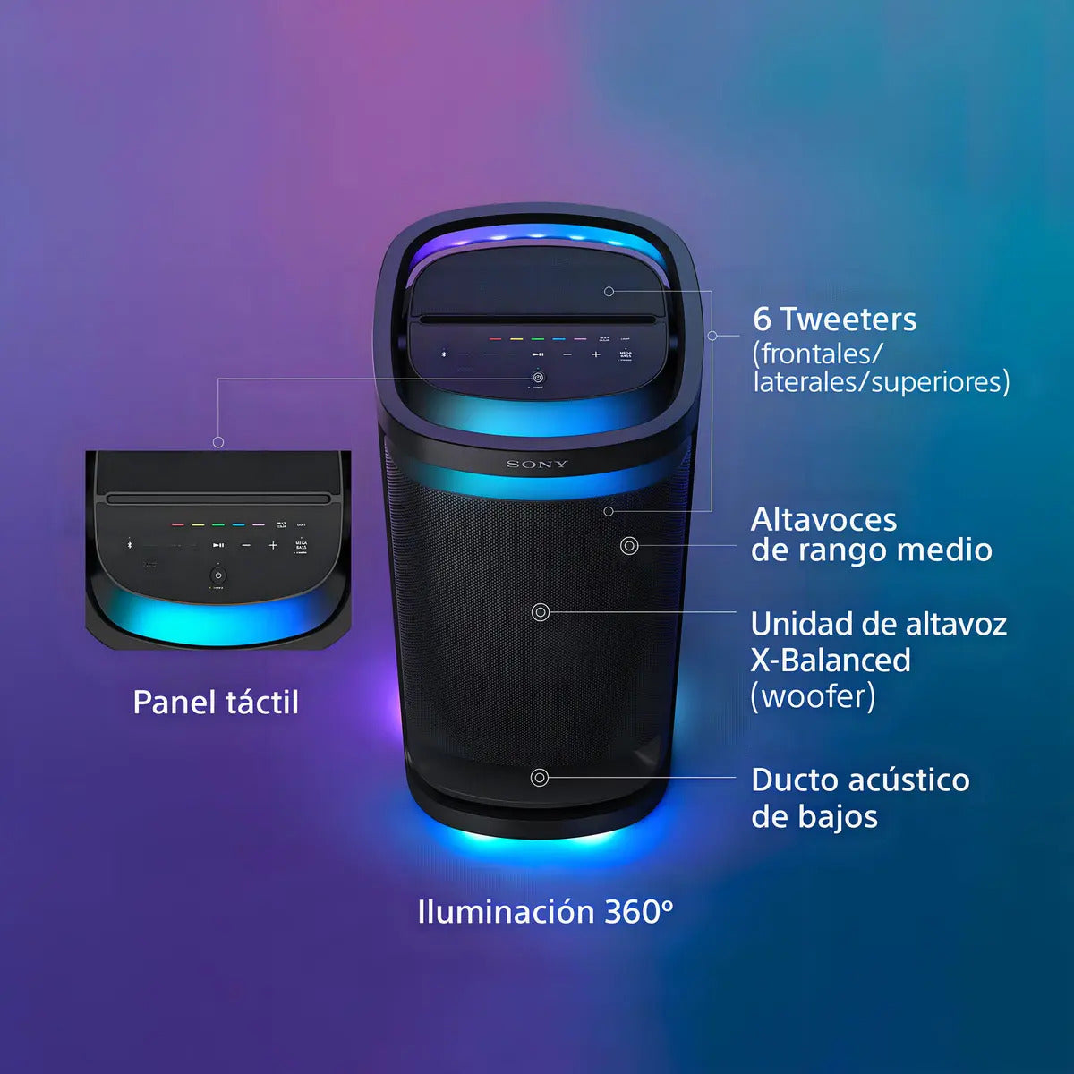 Parlante Portátil Bluetooth Sony Srs-xv900 Negro