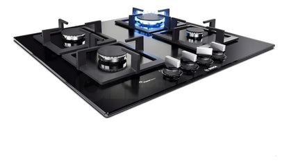 Anafe De Vidrio Super Gas Bosch 4 Hornallas - Negro