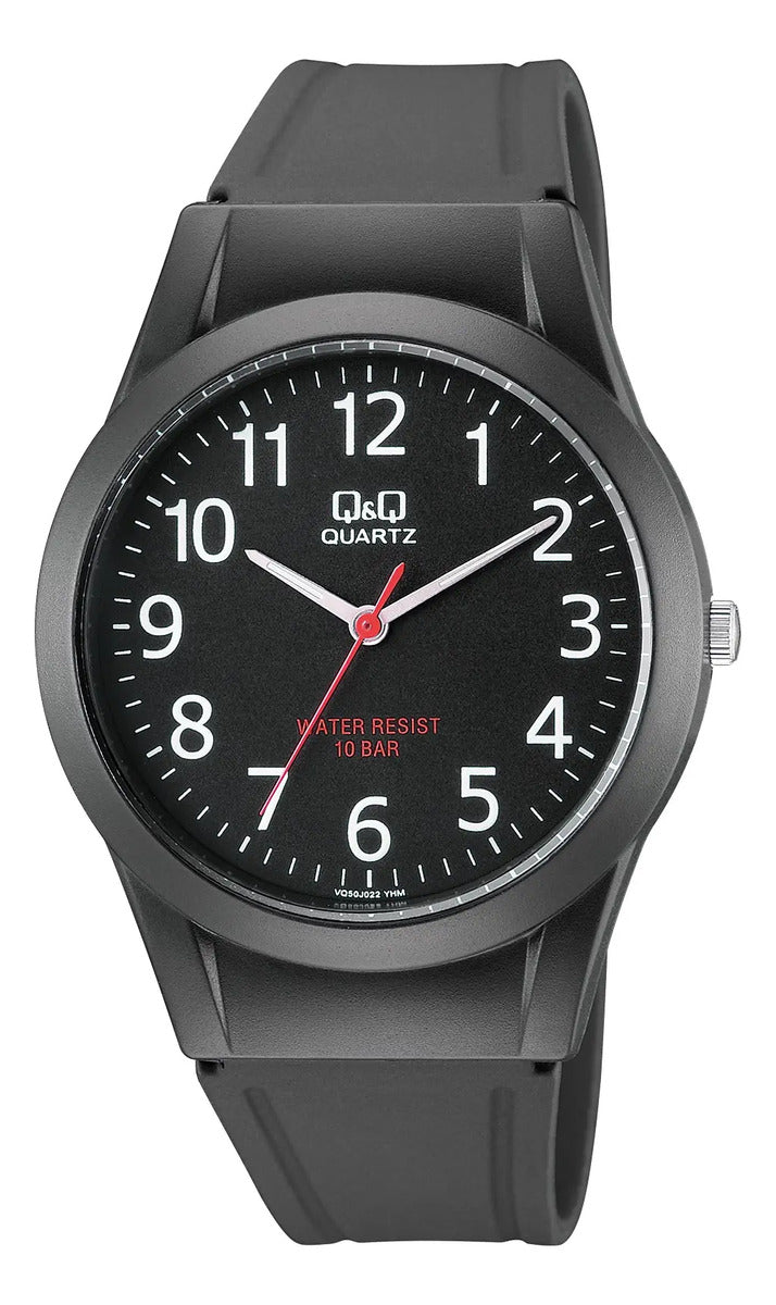 Reloj Q&q Silicona Hombre 38mm Vq50j024y - Negro