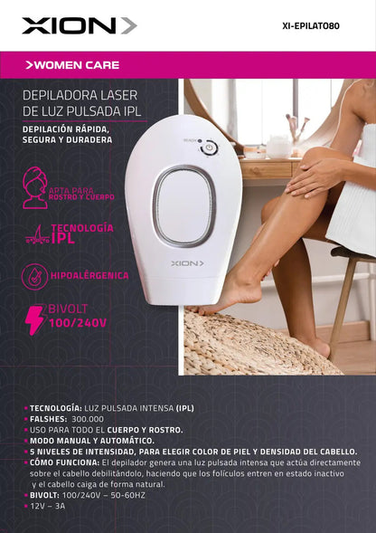 Depiladora Laser De Luz Pulsada Ipl Xion Xi-epilator80 Blanco