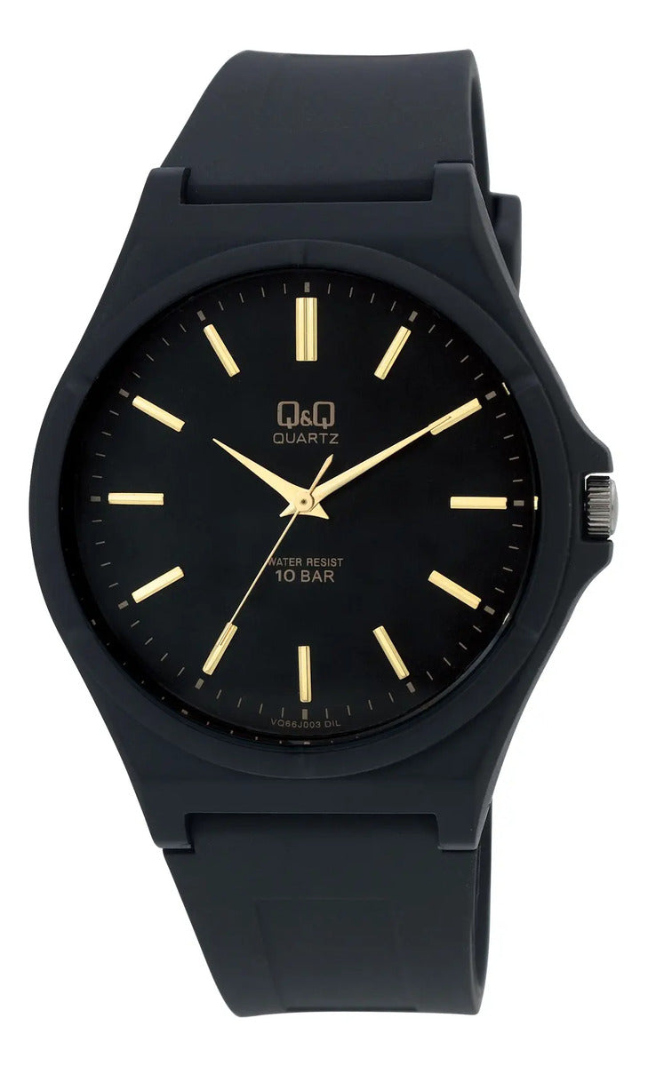 Reloj Q&q Silicona Hombre 40mm Vq66j003y - Negro