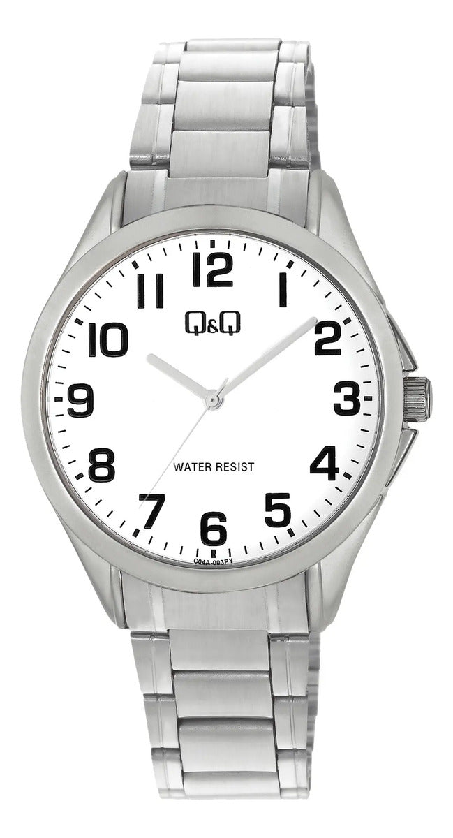 Reloj Q&q Metal Hombre 38mm C04a-003py - Plateado