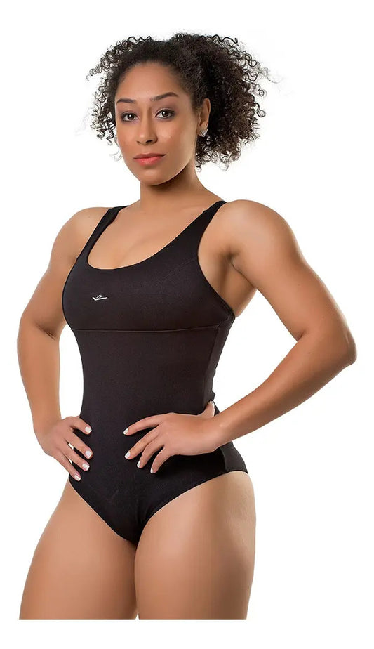 Malla Natación Dama Entera Playa Calidad Elite - Negro L