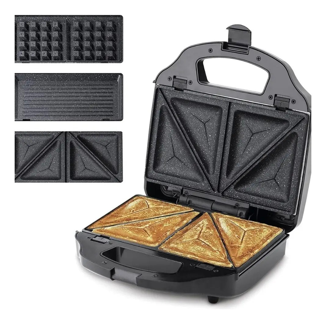 Sandwichera Ufesa 3en1 Grill Waffle Sándwich 900w - Negro