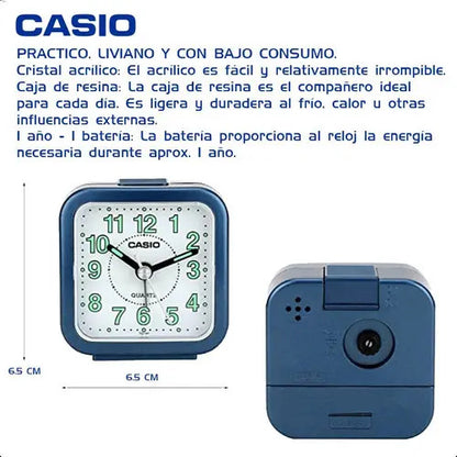 Reloj Despertador Casio Tq-141-2d Viajero - Azul