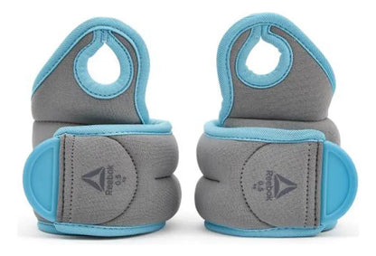 Muñequeras Con Agarre Dedo Libre 0,5kg C/u Reebok - Gris/azul