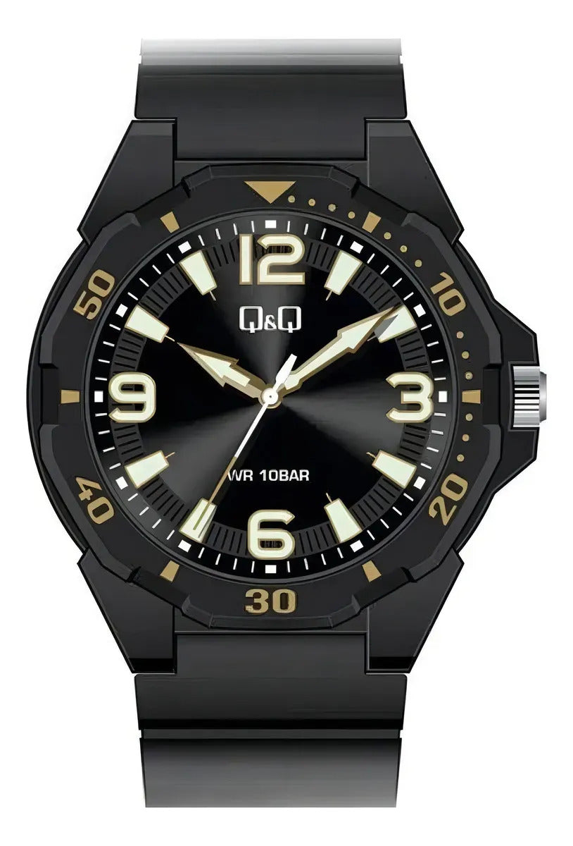 Reloj Q&q Silicona Hombre 43mm Vs44j007y - Negro