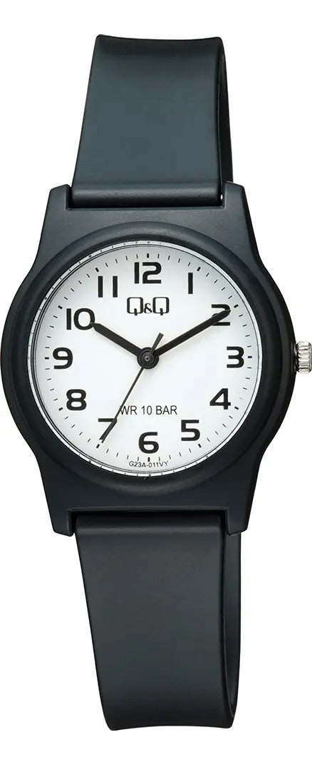 Reloj Q&q Silicona Dama 31mm G23a-011vy - Negro