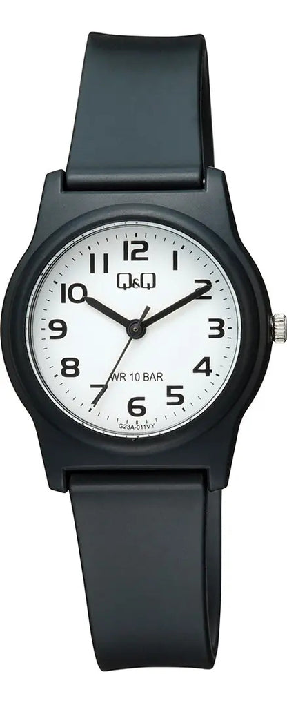 Reloj Q&q Silicona Dama 31mm G23a-011vy - Negro
