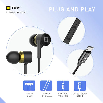 Auriculares Usb C Thonet And Vander Klein Gen2 - Negro