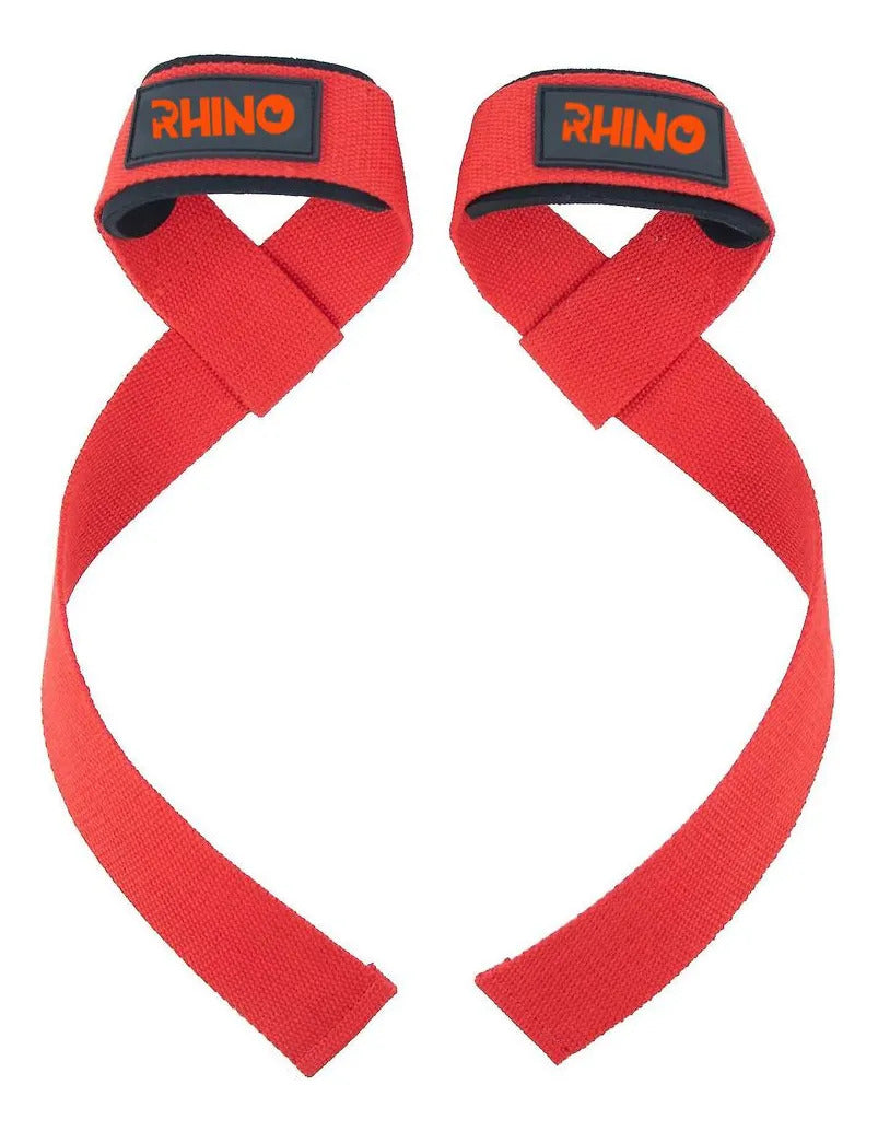 Agarre Para Barra Gym Levantamiento Straps Rhino - Rojo