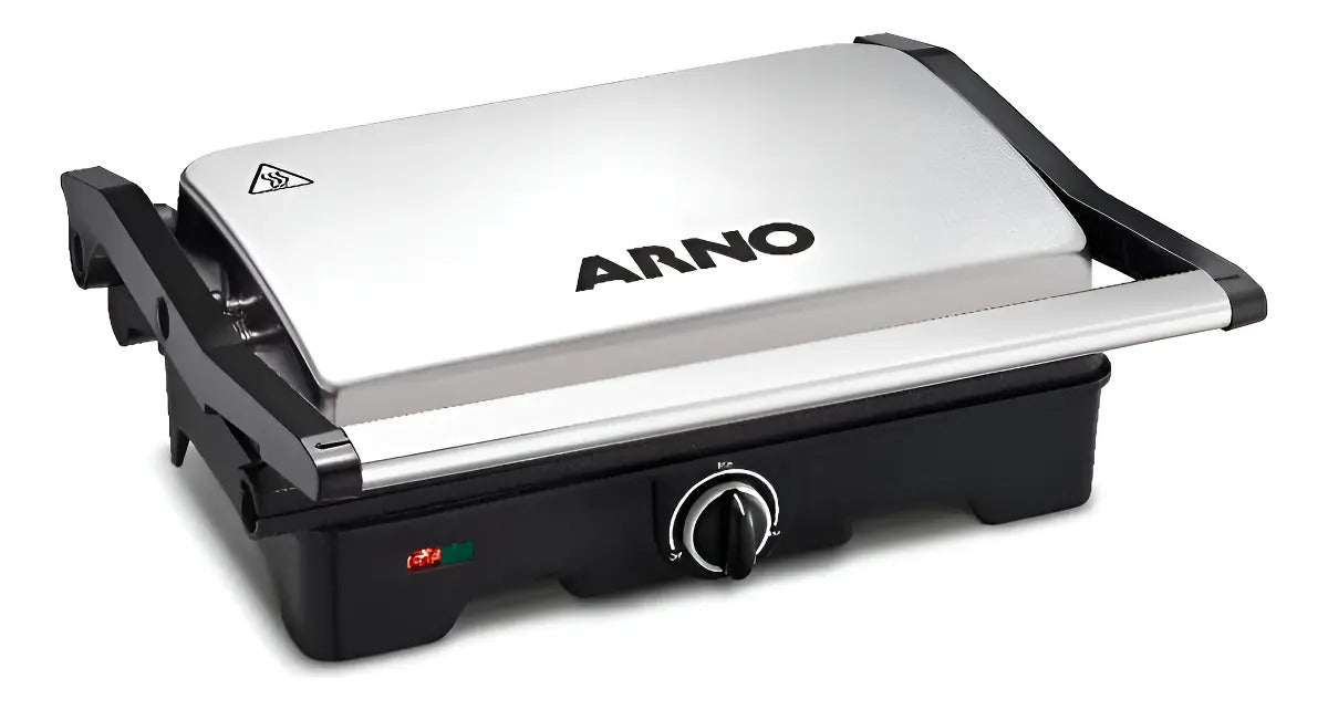 Sandwichera Arno Dual Acero Inoxidable 1100w - Gris