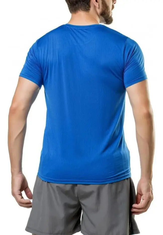 Remera Running Poliéster Elastano Tecnología Aero Elite Qofe Azul L