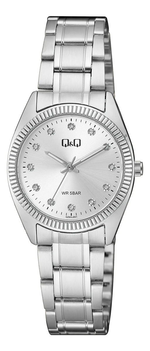 Reloj Q&q Metal Dama 30mm Qz65j201y - Plateado