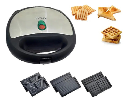 Sandwichera Waffle Grill Xion 3 En 1 Xi-sw31 - Negro