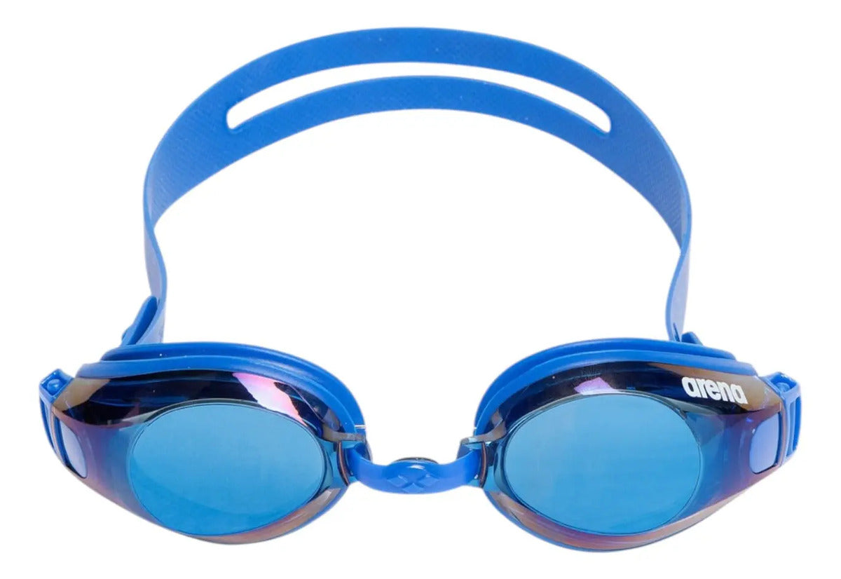 Lentes Natación Uv Zoom X-fit Mirror Espejado Arena Azul