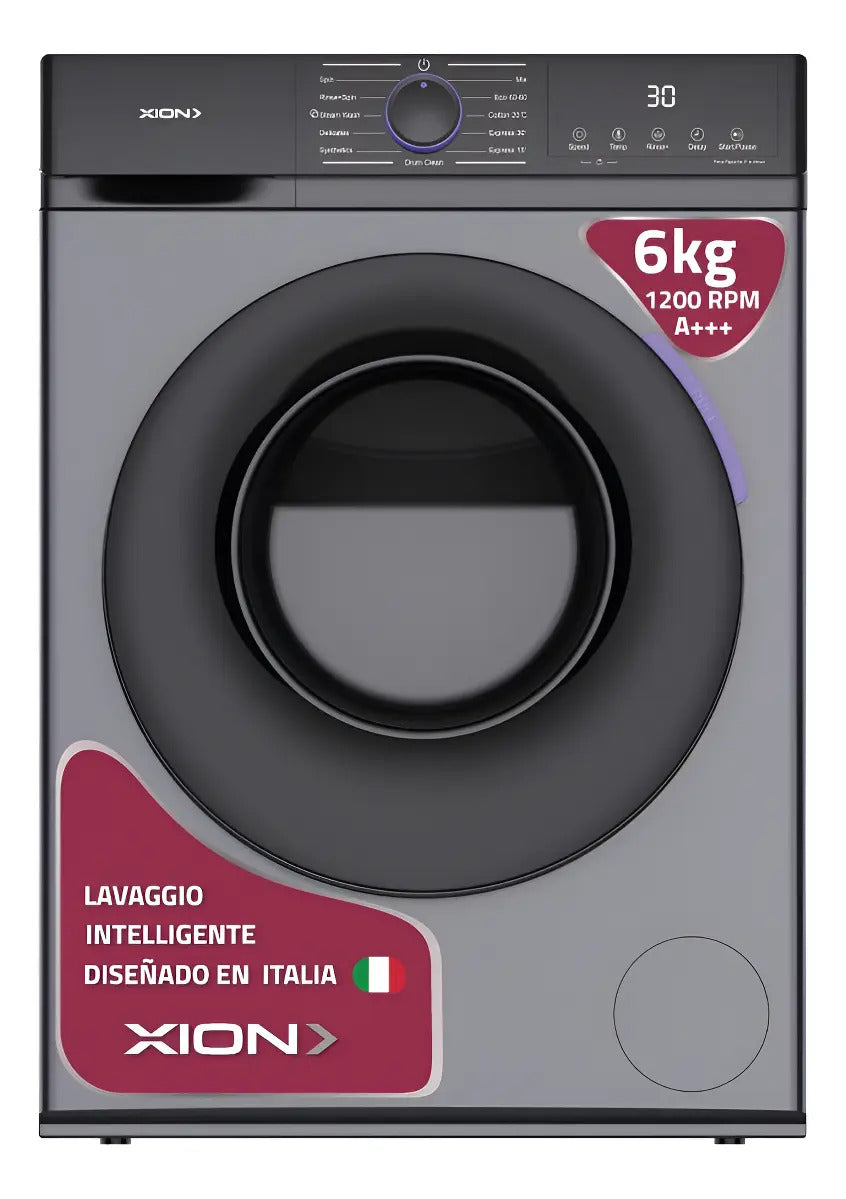 Lavarropas Xion C/frontal 6kg Inverter Xi-lav66x - Gris